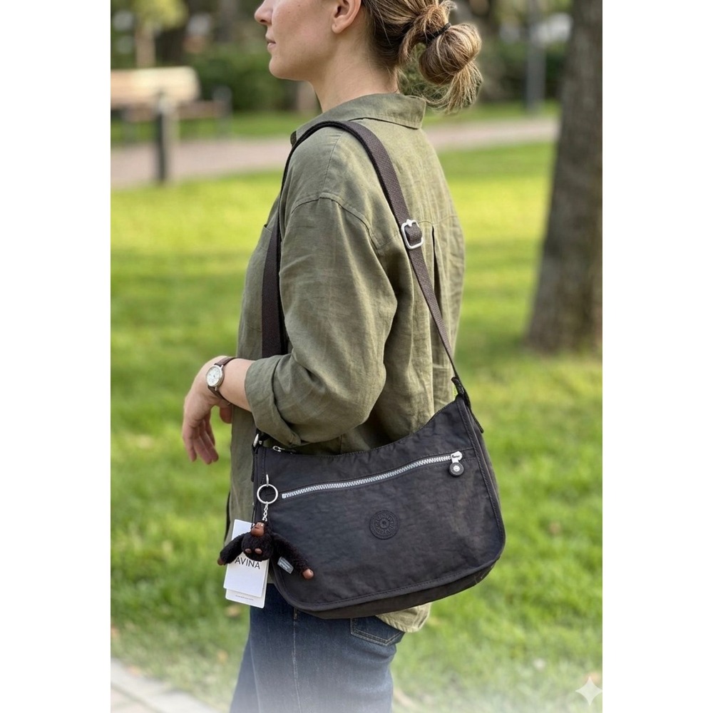 Kipling Davina Black Nylon Crossbody Bag with Monkey Keychain
